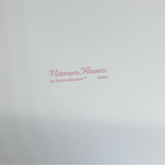 Enamel Sarma Studios Victorian Flowers vintage pan with double handles & lid - Picture 11 of 16